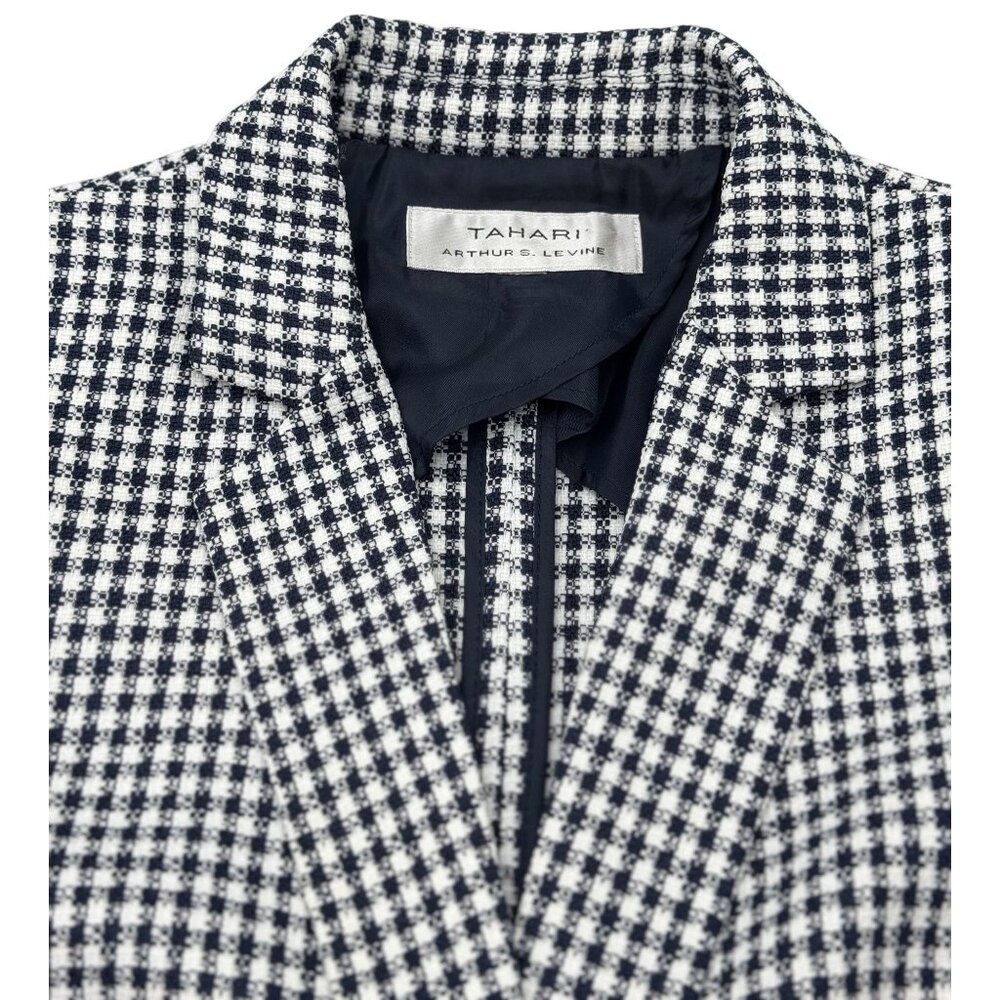 Tahari Size S Woman Arthur S. Levine Womens Black & White Houndstooth Blazer - Picture 4 of 9